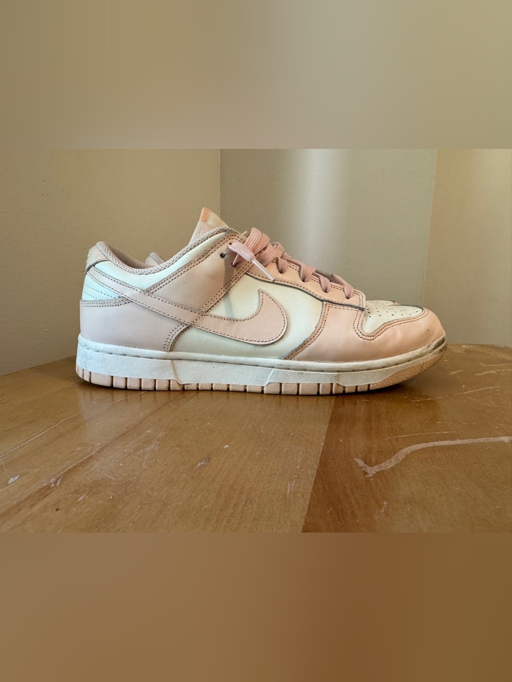 Nike Dunks Women’s Low-Top Sneakers in Blush Pink and Cream